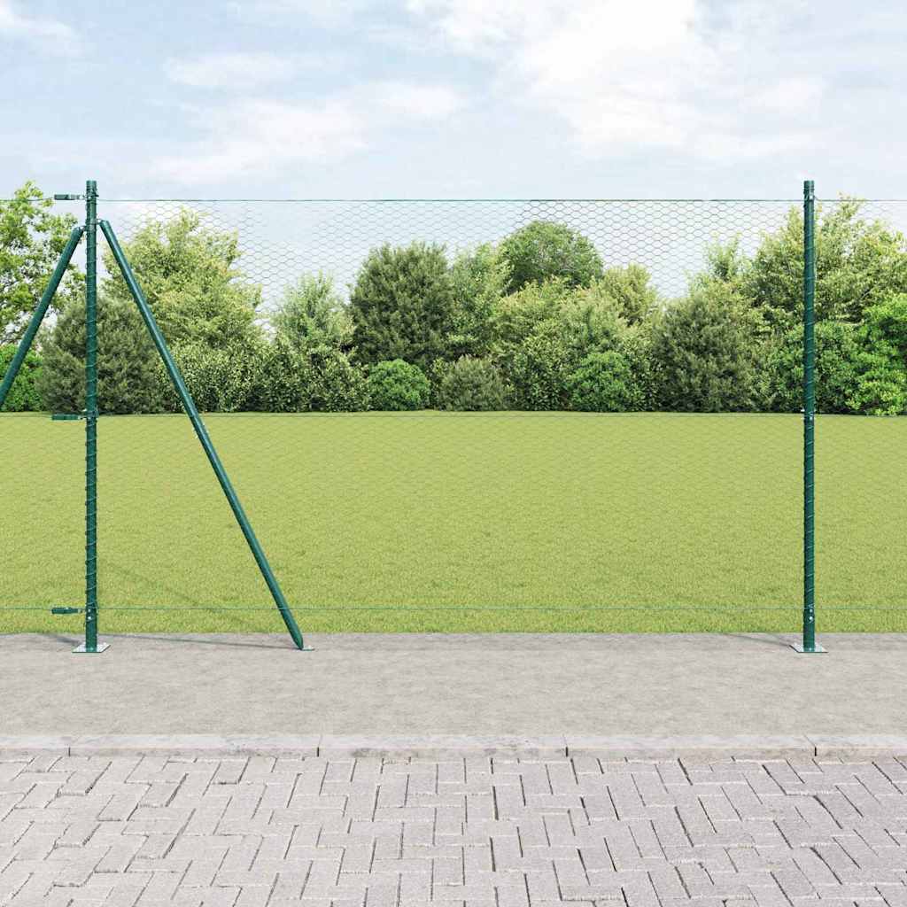 Vidaxl Clôture Hexagonale Avec Base En Béton 100 X 1,4 M Vert Maille