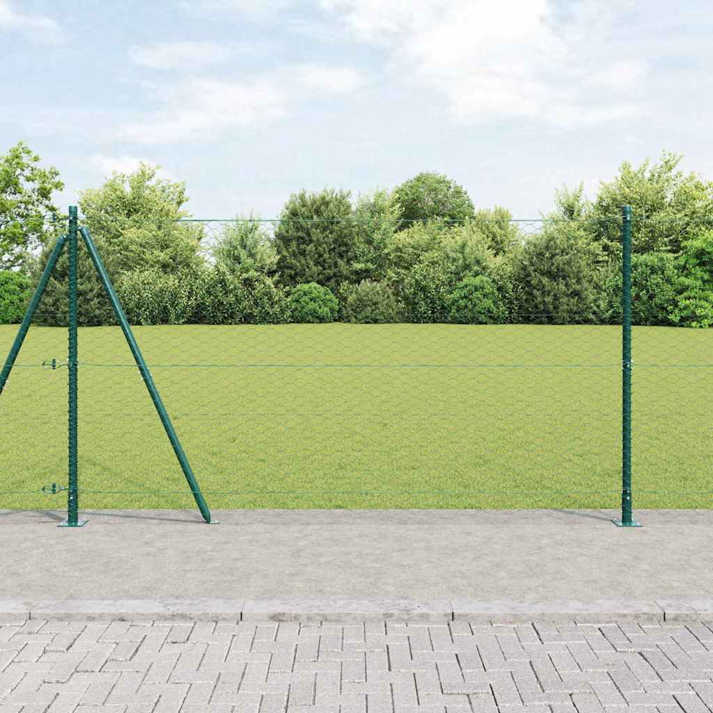 Vidaxl Clôture Hexagonale Avec Base En Béton 100 X 1,2 M Vert Maille