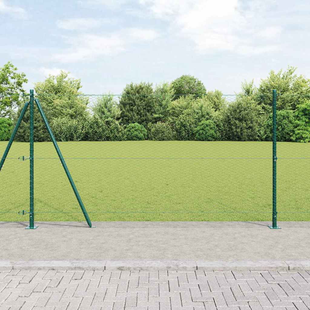 Vidaxl Clôture Hexagonale Avec Base En Béton 10 X 1,2 M Vert Maille