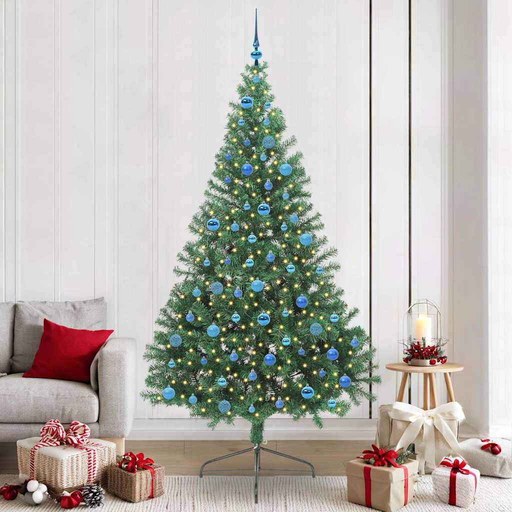 Vidaxl Sapin De Noël Artificiel Pré-éclairé Vert 240 Cm Pvc