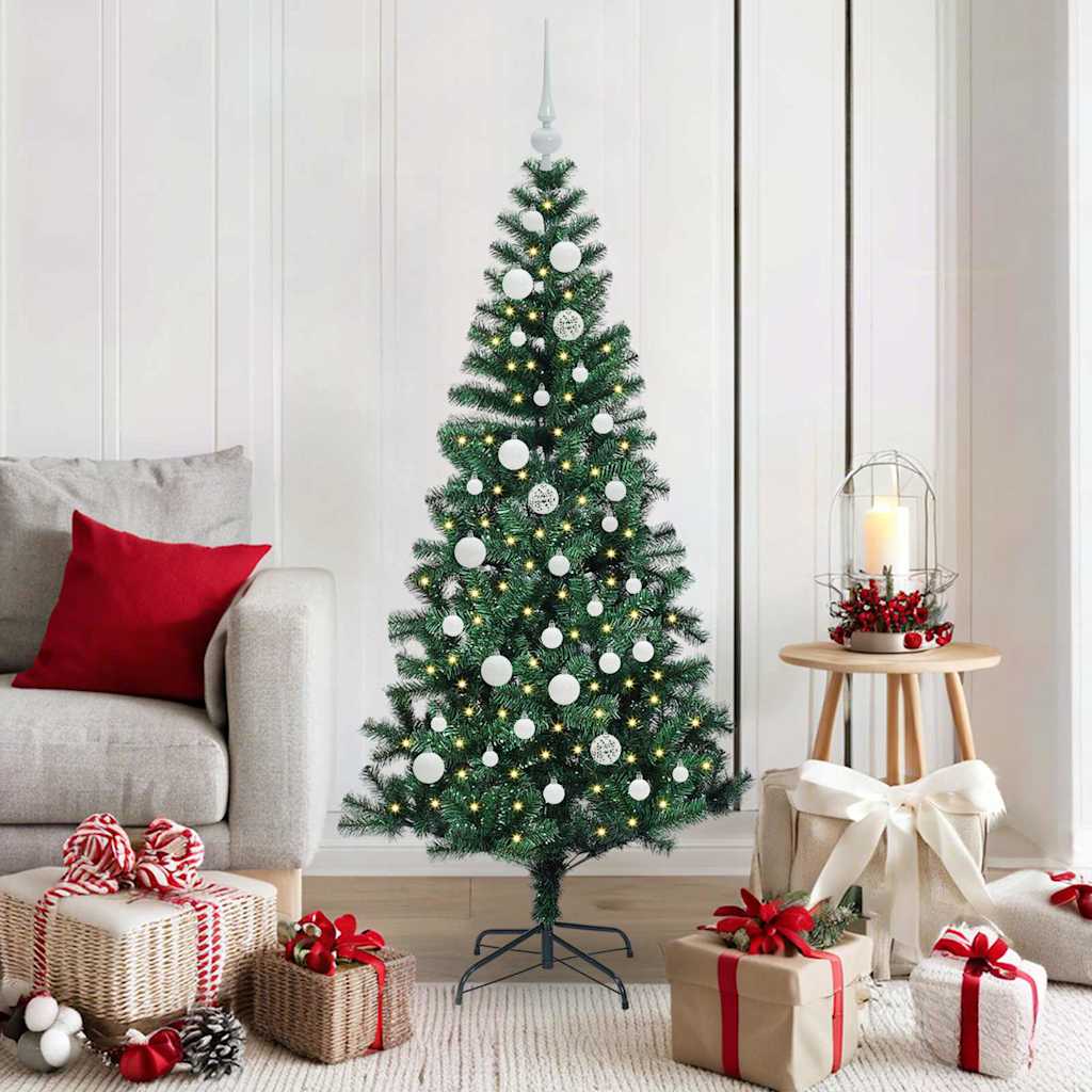 Vidaxl Sapin De Noël Artificiel Pré-éclairé Vert 150 Cm Pvc Et Métal
