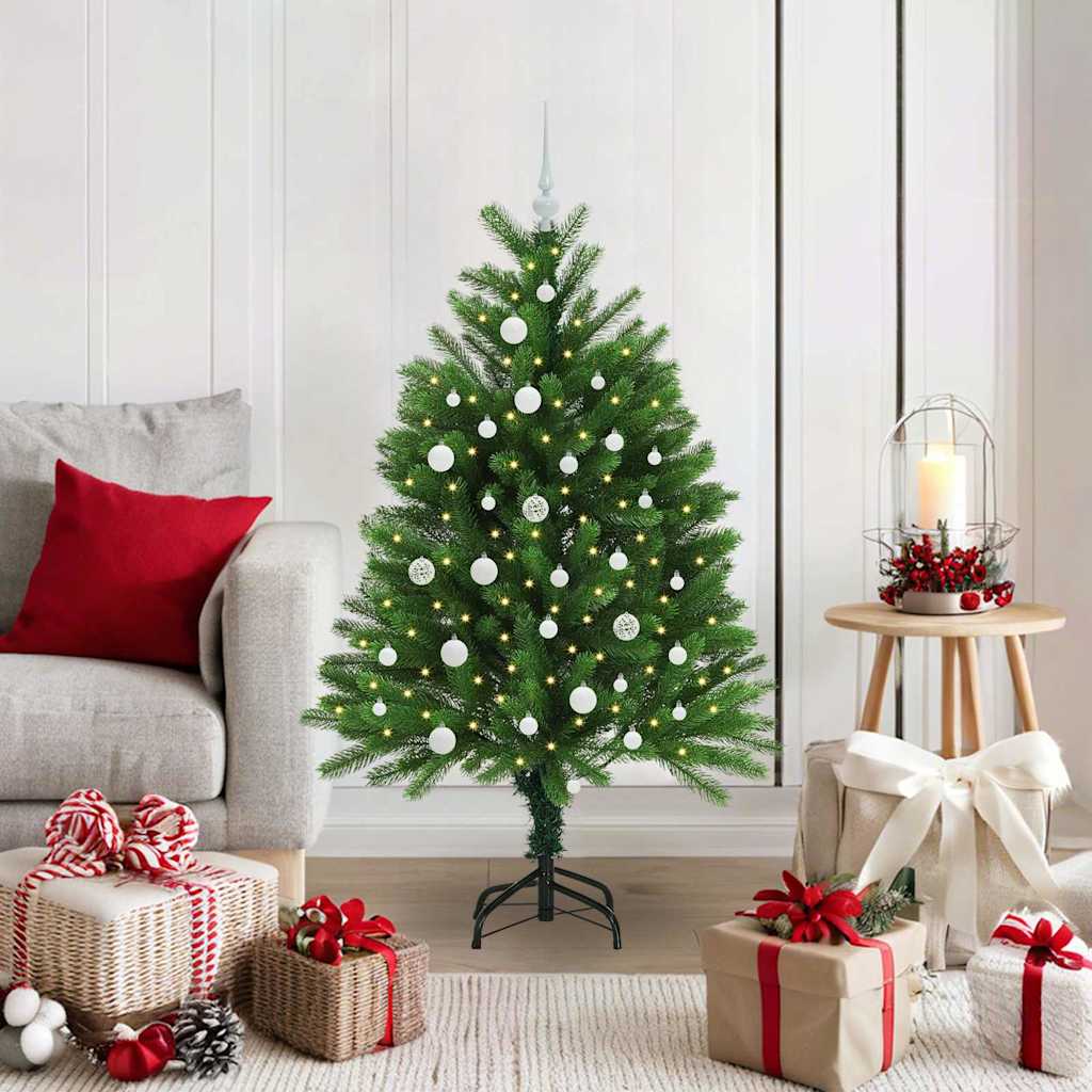 Vidaxl Sapin De Noël Avec 150 Led Avec Support Vert 120 Cm Pe