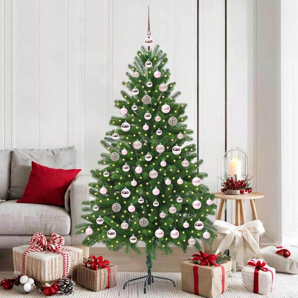 Vidaxl Sapin De Noël Avec 300 Led Avec Support Vert 180 Cm Pe