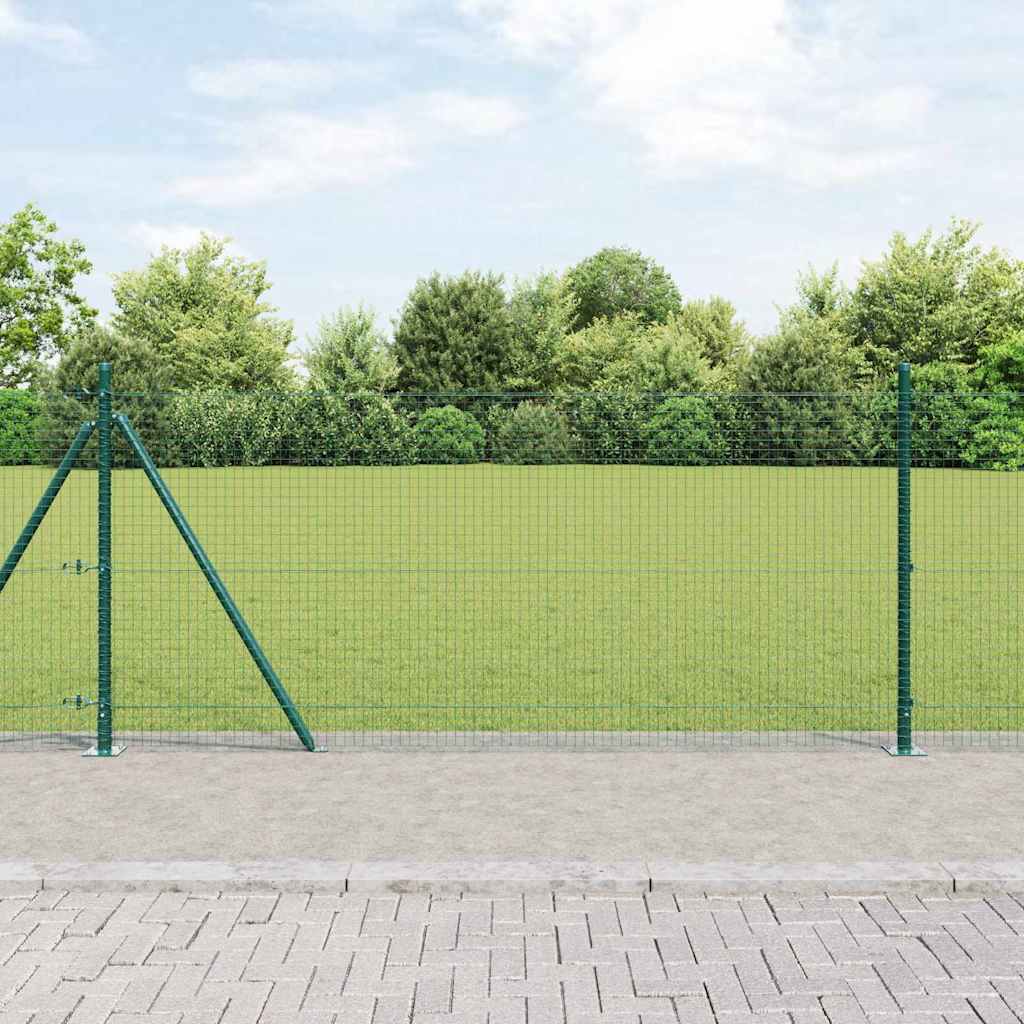Vidaxl Clôture En Fil Soudé Avec Base En Béton 25 X 0,8 M Vert Maille