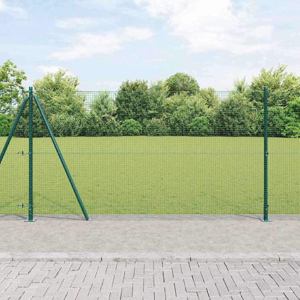 Vidaxl Clôture En Fil Soudé Avec Base En Béton 25 X 1,2 M Vert Maille