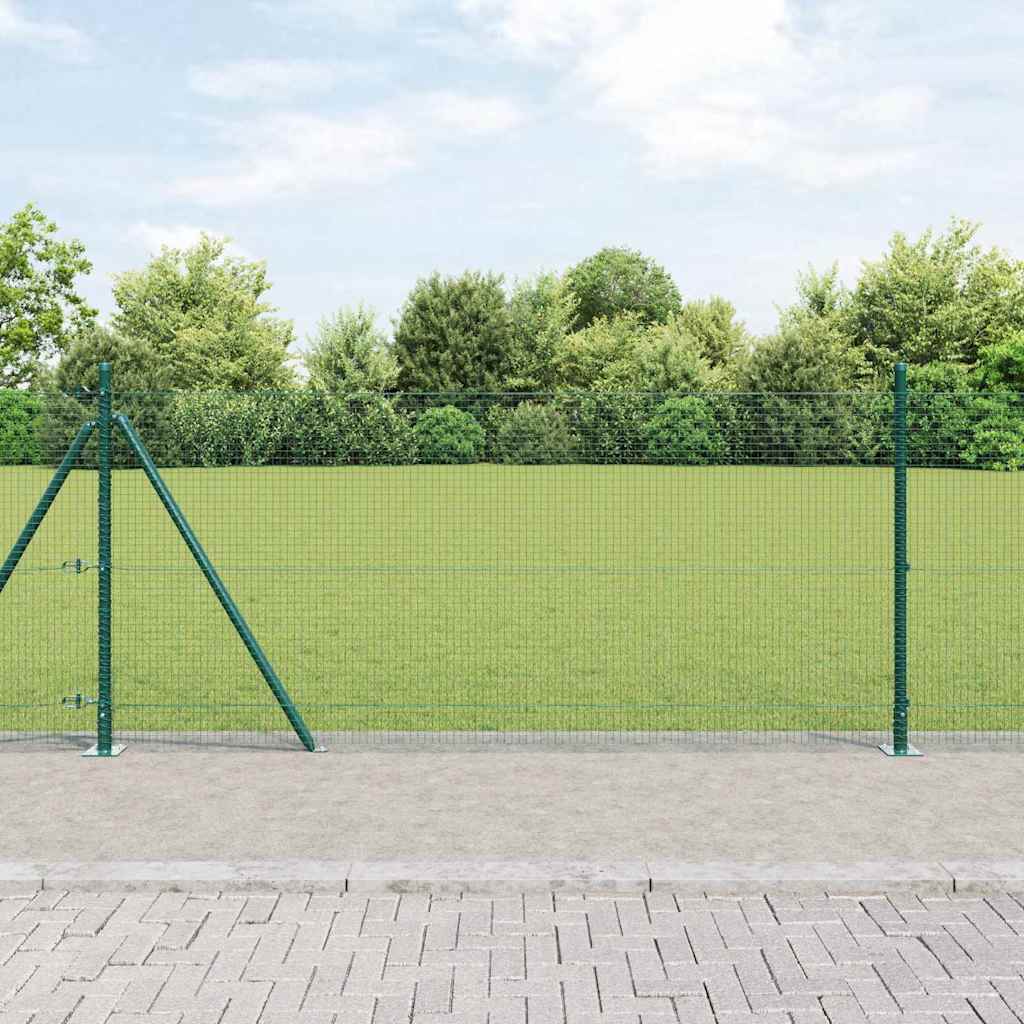 Vidaxl Clôture En Fil Soudé Avec Base En Béton 10 X 0,8 M Vert Maille