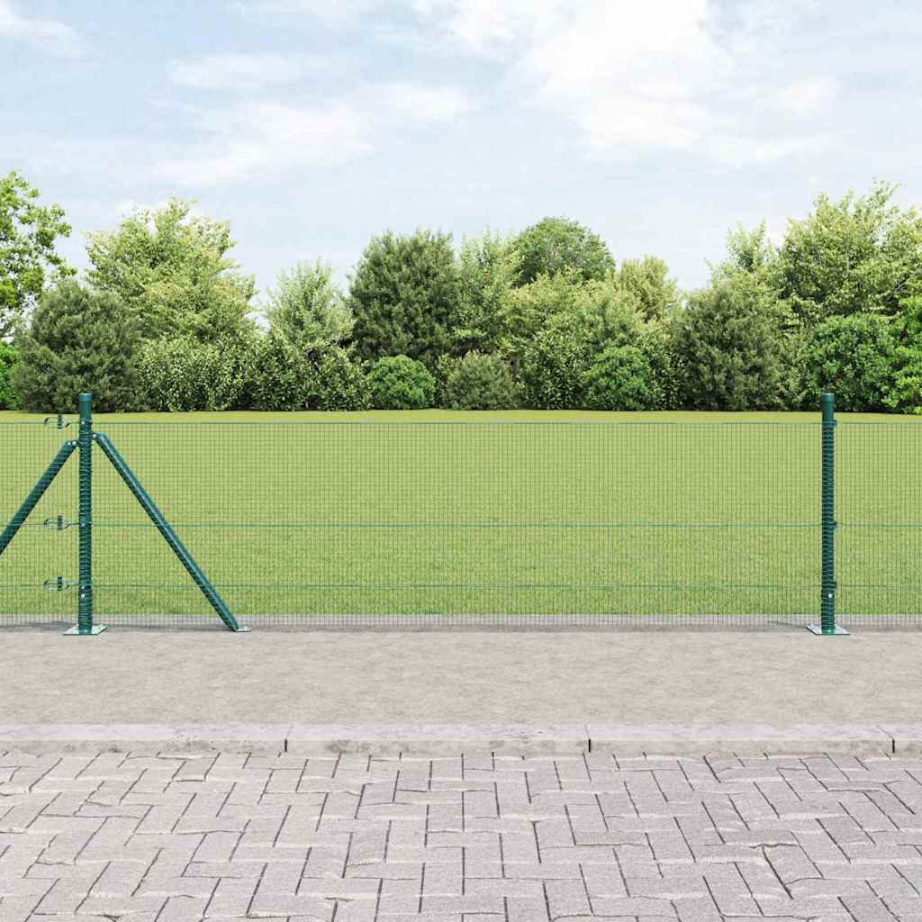 Vidaxl Clôture En Fil Soudé Avec Base En Béton 100 X 0,5 M Vert Maille