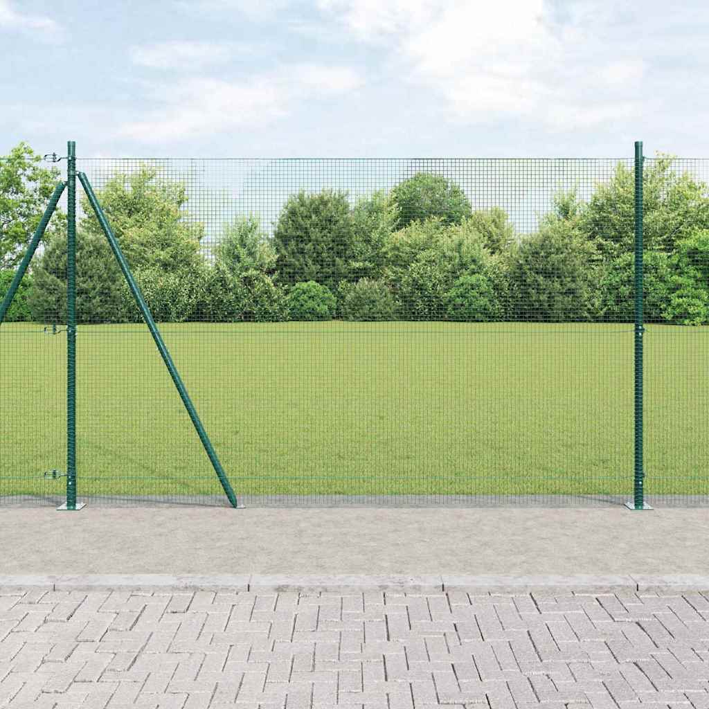 Vidaxl Clôture En Fil Soudé Avec Base En Béton 25 X 1,5 M Vert Maille