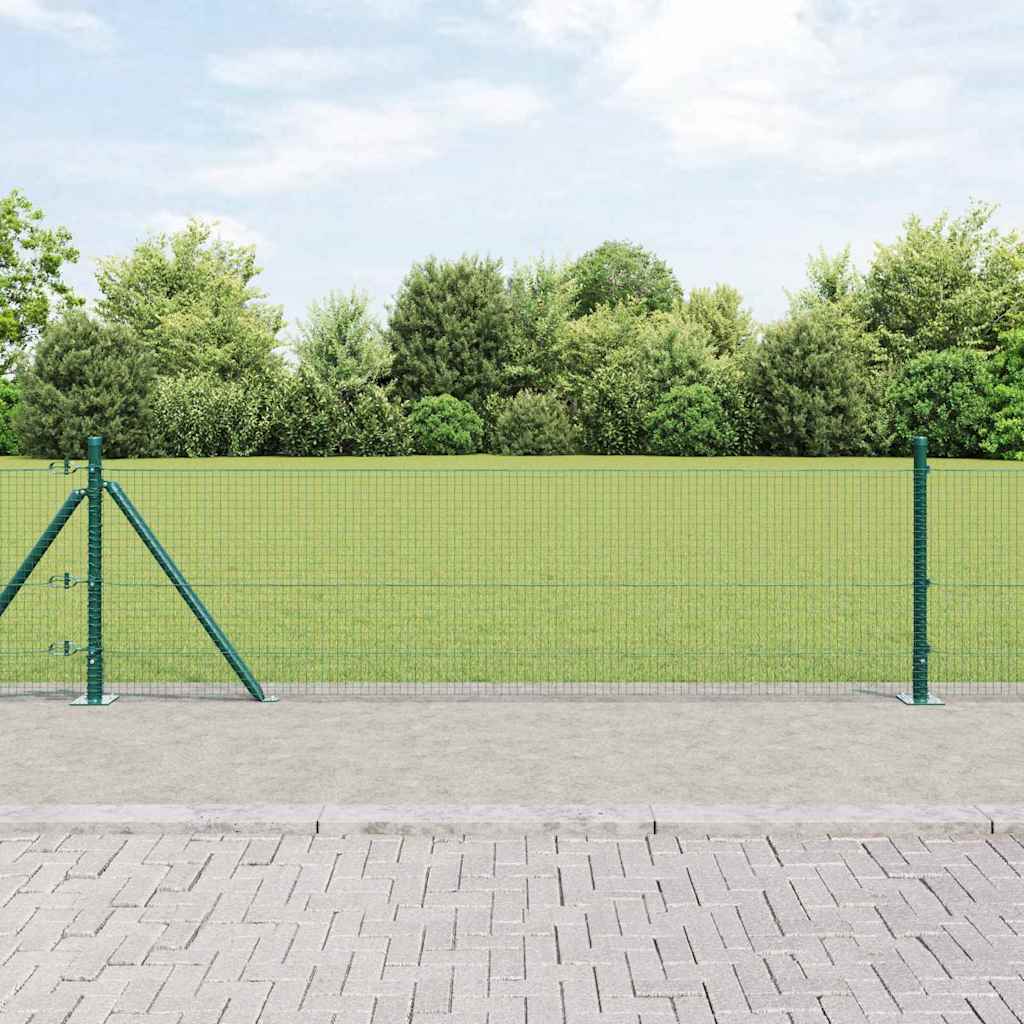 Vidaxl Clôture En Fil Soudé Avec Base En Béton 25 X 0,6 M Vert Maille