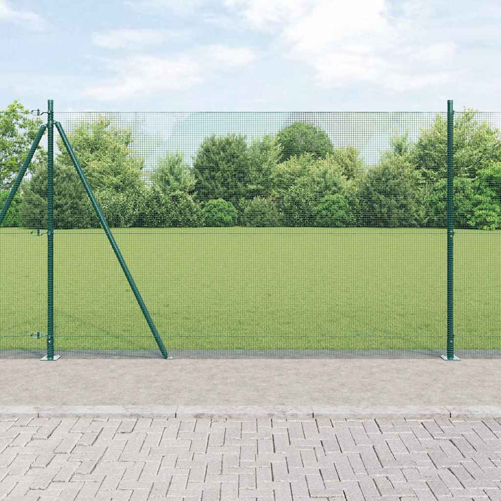 Vidaxl Clôture En Fil Soudé Avec Base En Béton 10 X 1,4 M Vert Maille