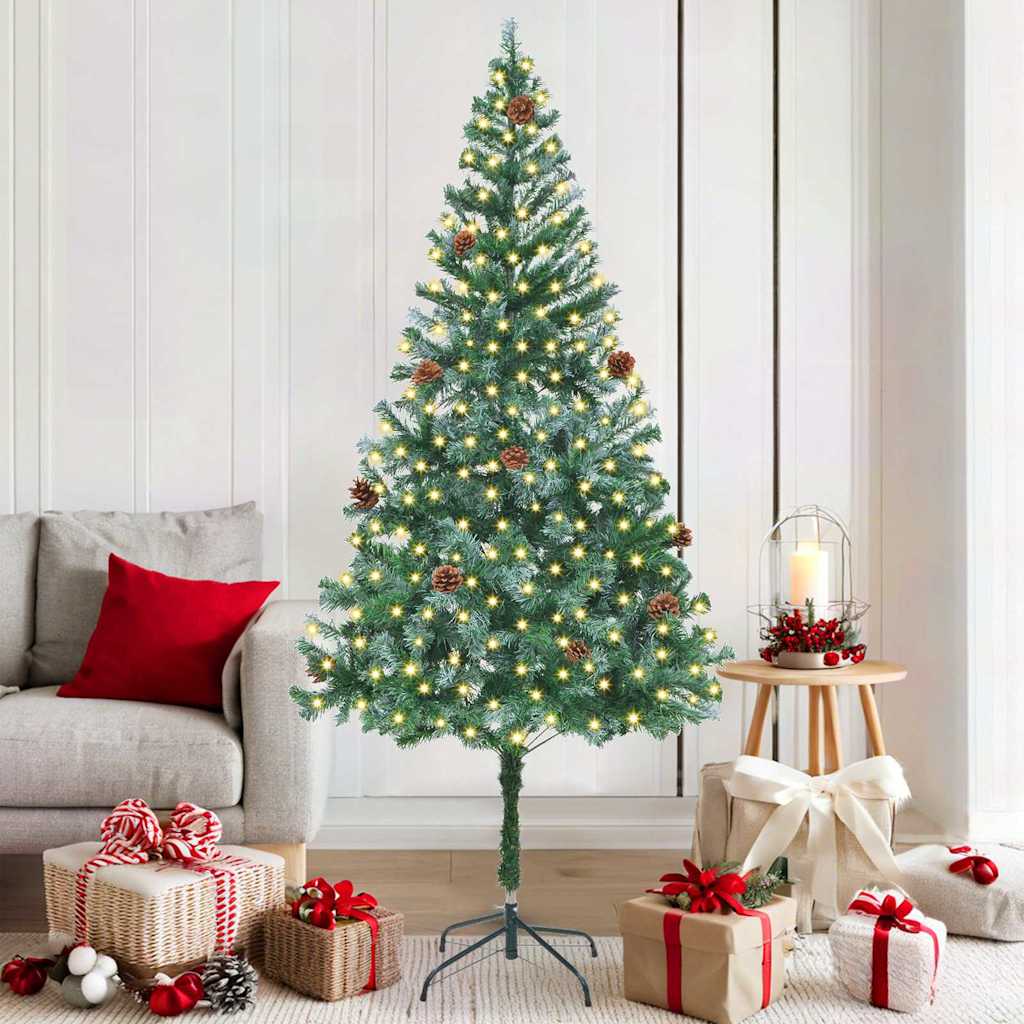 Vidaxl Sapin De Noël Artificiel Avec 300 Led Vert 180 Cm Pvc Et Acier