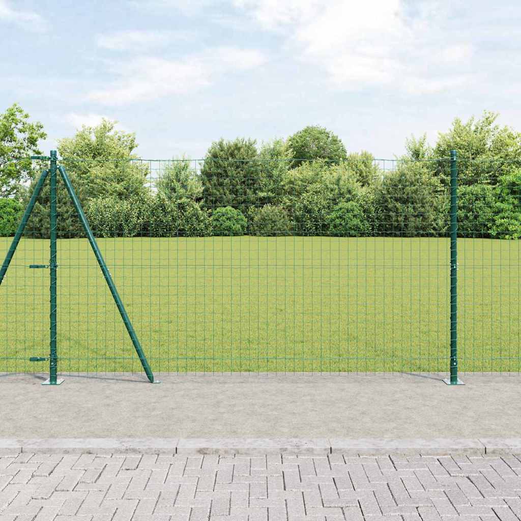 Vidaxl Poteau De Clôture Avec Base En Béton 52 Pc Vert