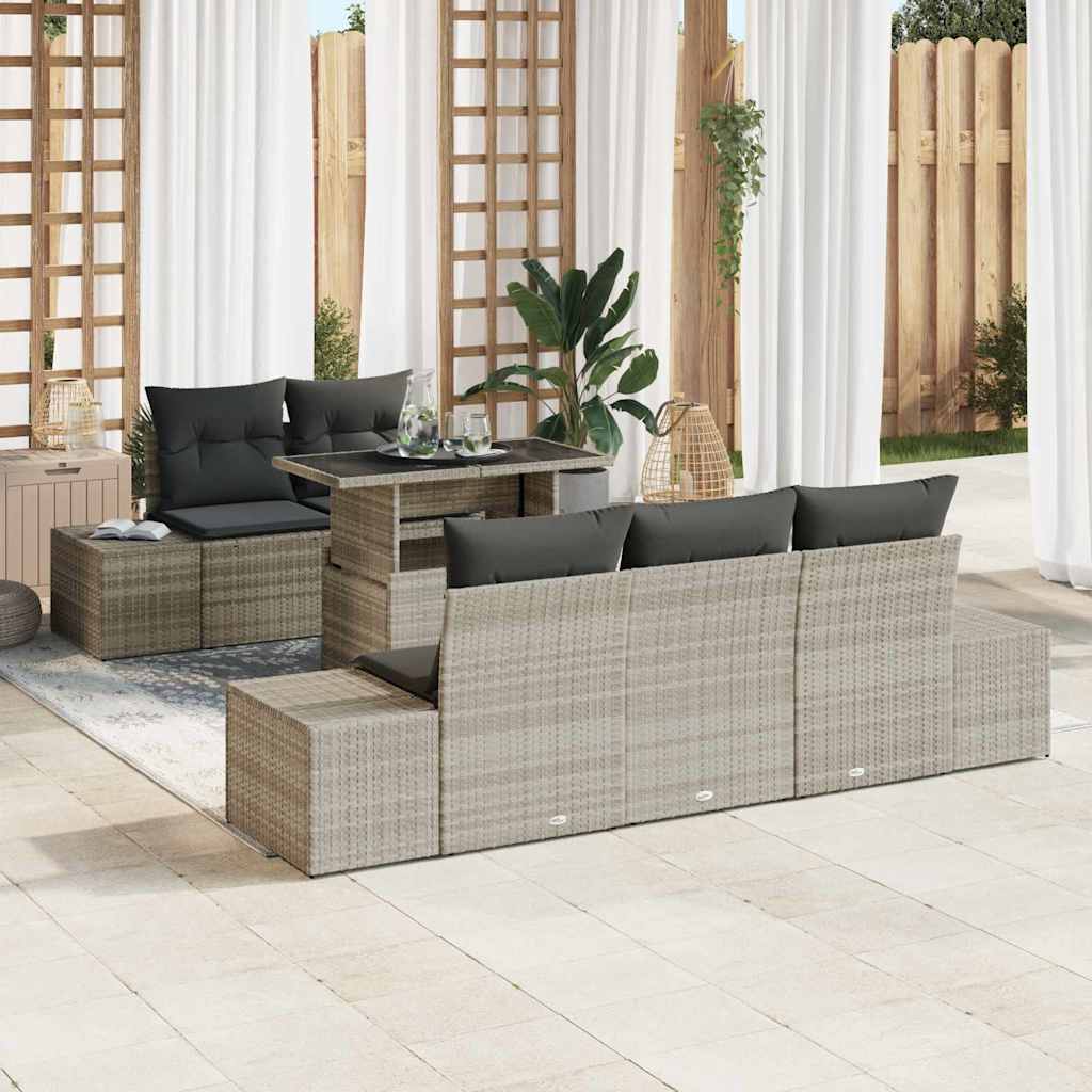 Vidaxl Ensemble De Canapé De Jardin 6 Pcs Gris Clair Et Gris Foncé