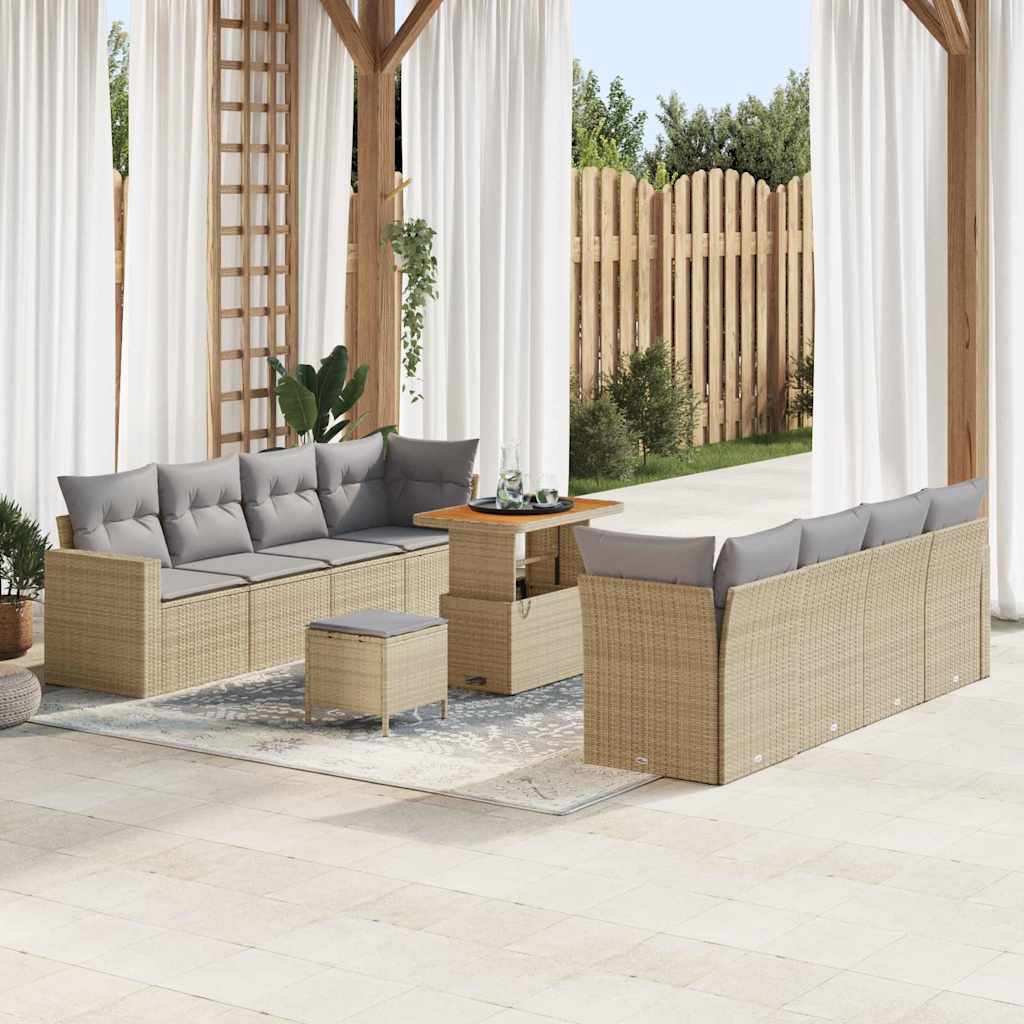 Vidaxl Ensemble De Canapé De Jardin 12 Pcs Beige Et Gris Clair