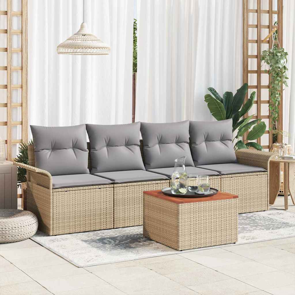 Vidaxl Ensemble De Canapé De Jardin 5 Pcs Beige Et Gris Clair