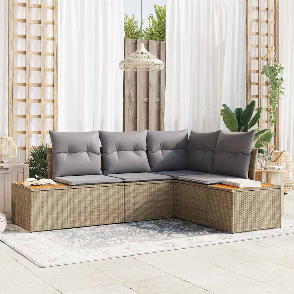Vidaxl Ensemble De Canapé De Jardin 5 Pcs Gris Clair Poly Rotin