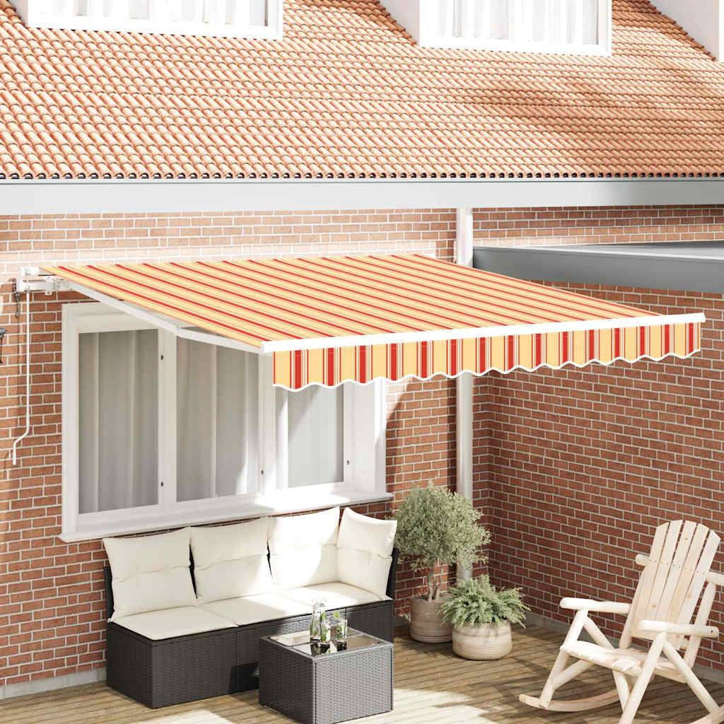 Vidaxl Auvent Rétractable Jaune Et Orange 350 X 250 Cm