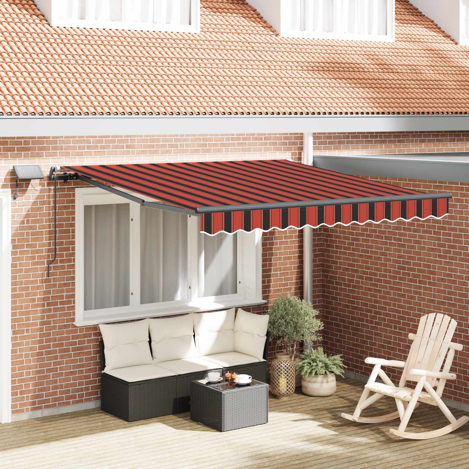 Vidaxl Auvent Rétractable Orange Et Marron 300 X 250 Cm