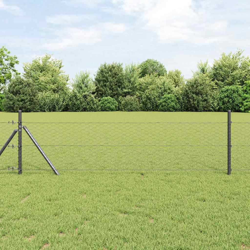 Vidaxl Fixation Au Sol Hexagonale 25 X 0,5 M Acier Recouvert De Pvc
