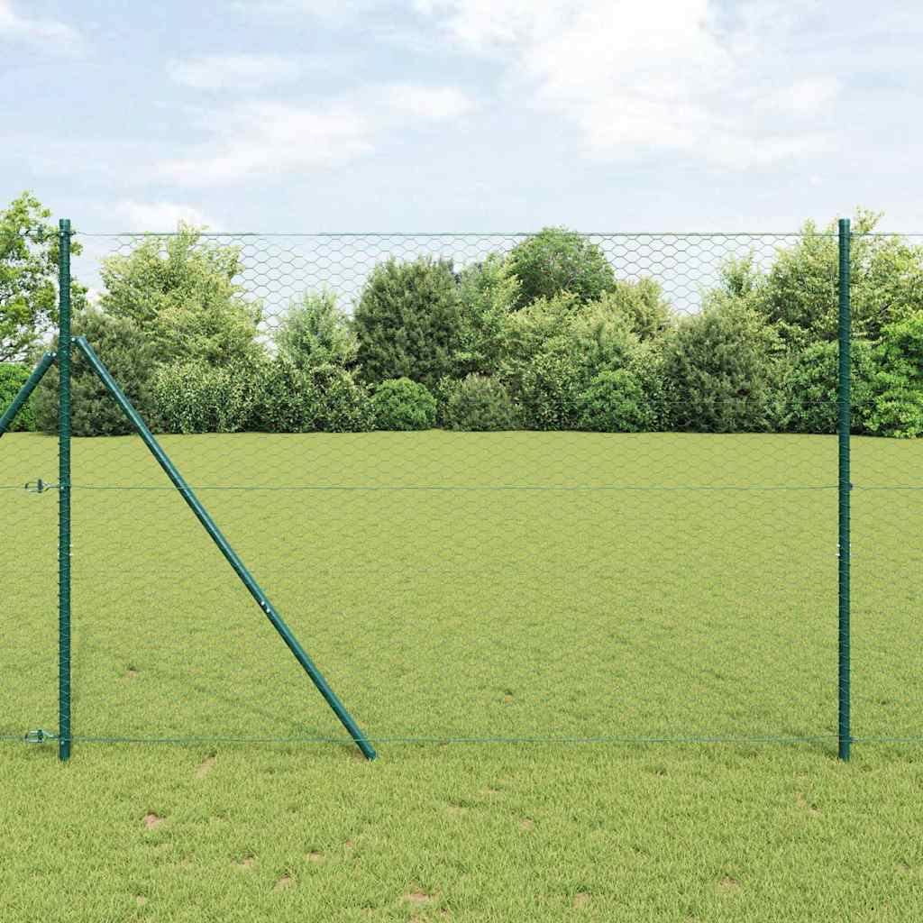 Vidaxl Fixation Au Sol Hexagonale 10 X 1,6 M Acier Recouvert De Pvc