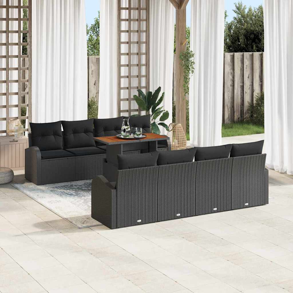 Vidaxl Ensemble De Canapé De Jardin Avec Coussin 7 Pcs Noir