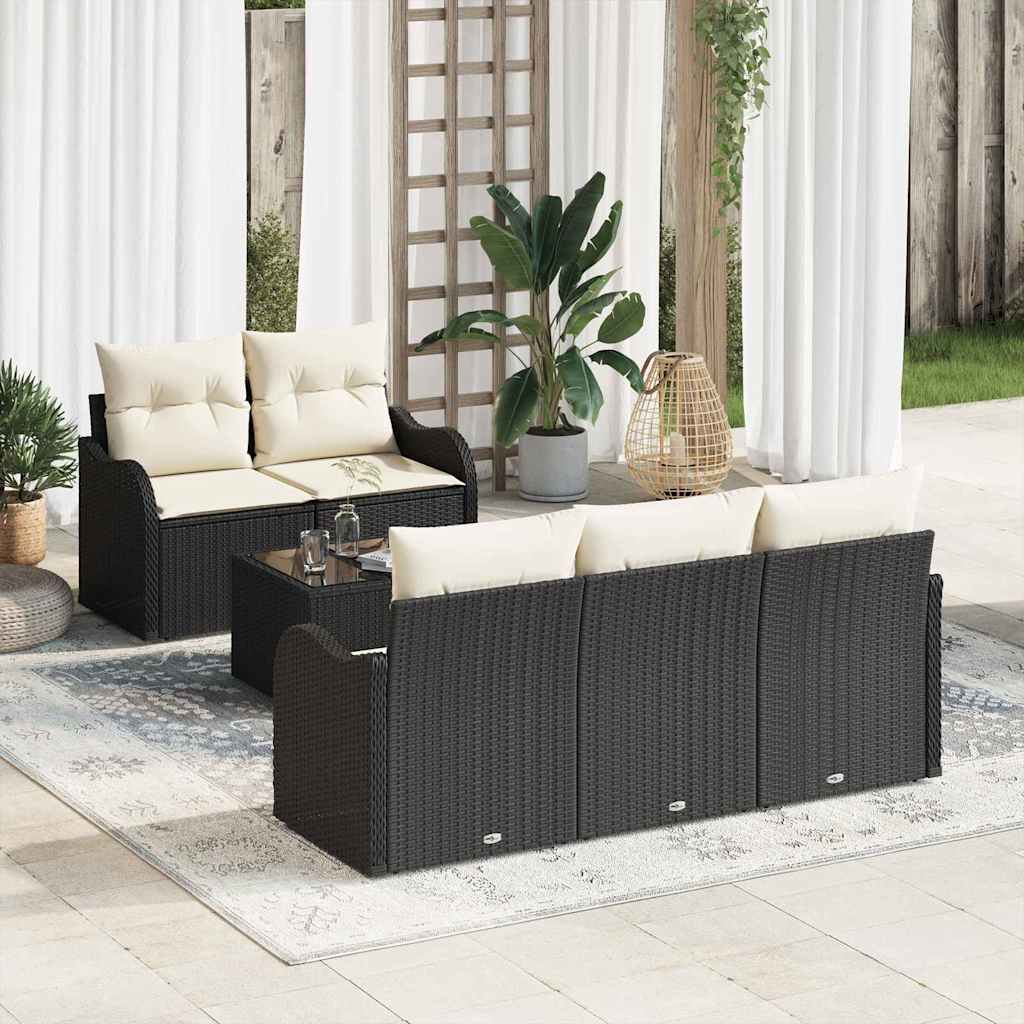 Vidaxl Ensemble De Canapé De Jardin Noir Polyrotin