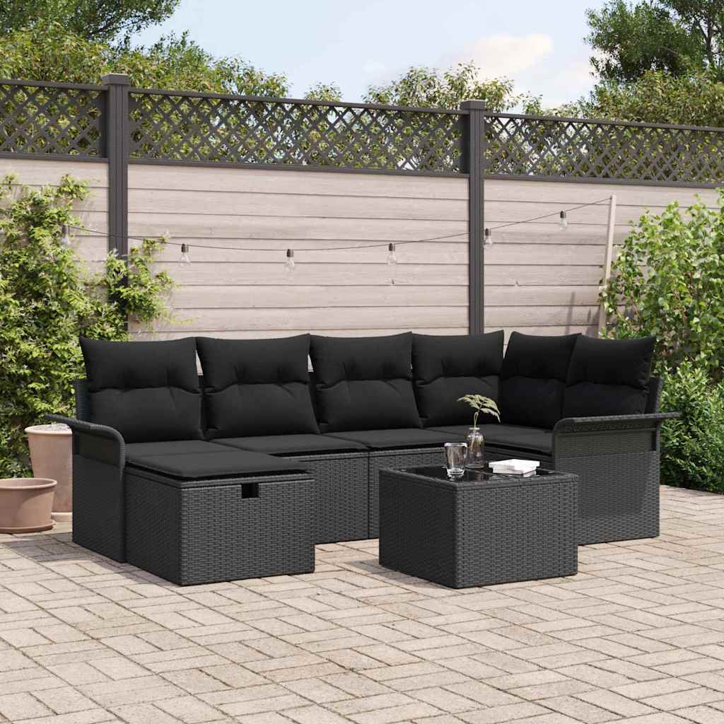 Vidaxl Ensemble De Canapé De Jardin Avec Coussin 7 Pcs Poly Rotin