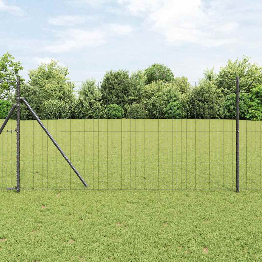 Vidaxl Fixation Au Sol Euro Pour Clôture 10 X 1,4 M Gris Maille