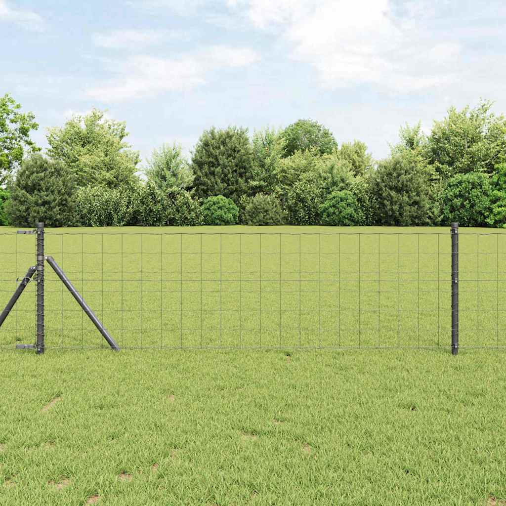 Vidaxl Fixation Au Sol Euro Pour Clôture 10 X 0,6 M Gris Maille