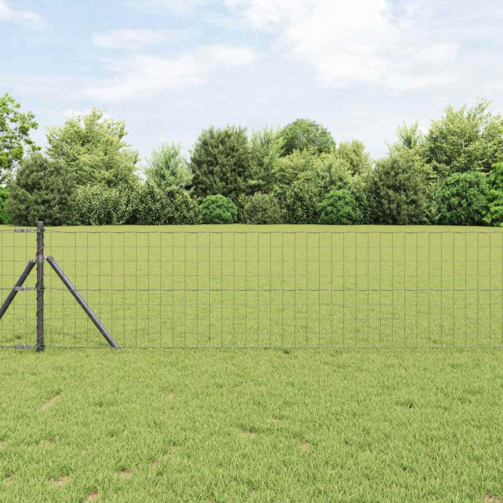 Vidaxl Fixation Au Sol Euro Pour Clôture 10 X 0,8 M Gris Maille
