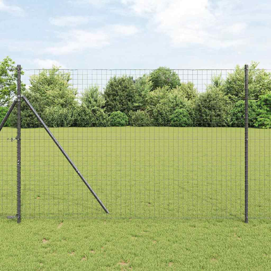 Vidaxl Fixation Au Sol Euro Pour Clôture 10 X 1,6 M Gris Maille