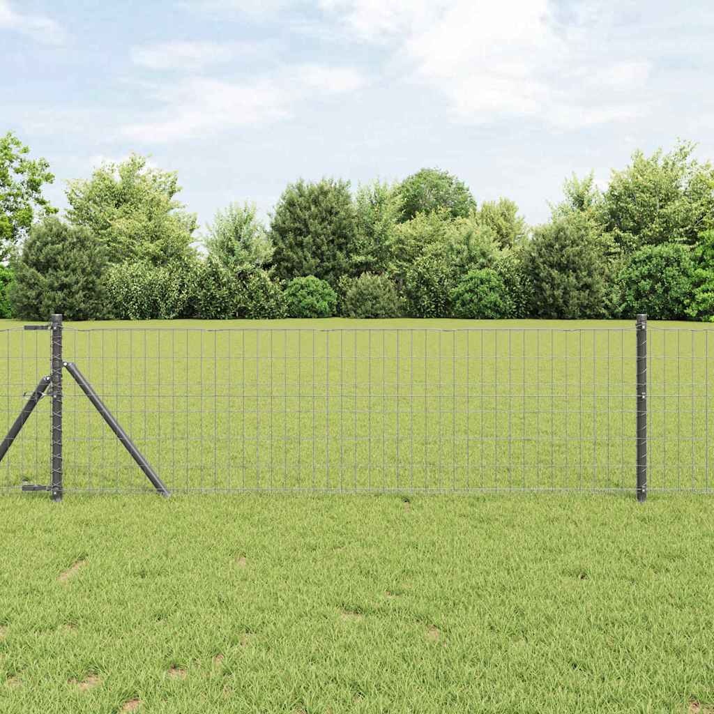 Vidaxl Fixation Au Sol Euro Pour Clôture 10 X 0,4 M Gris Maille