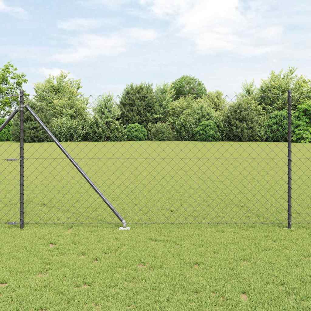Vidaxl Clôture En Maillons Avec Pointes 10 X 1 M Gris Maille