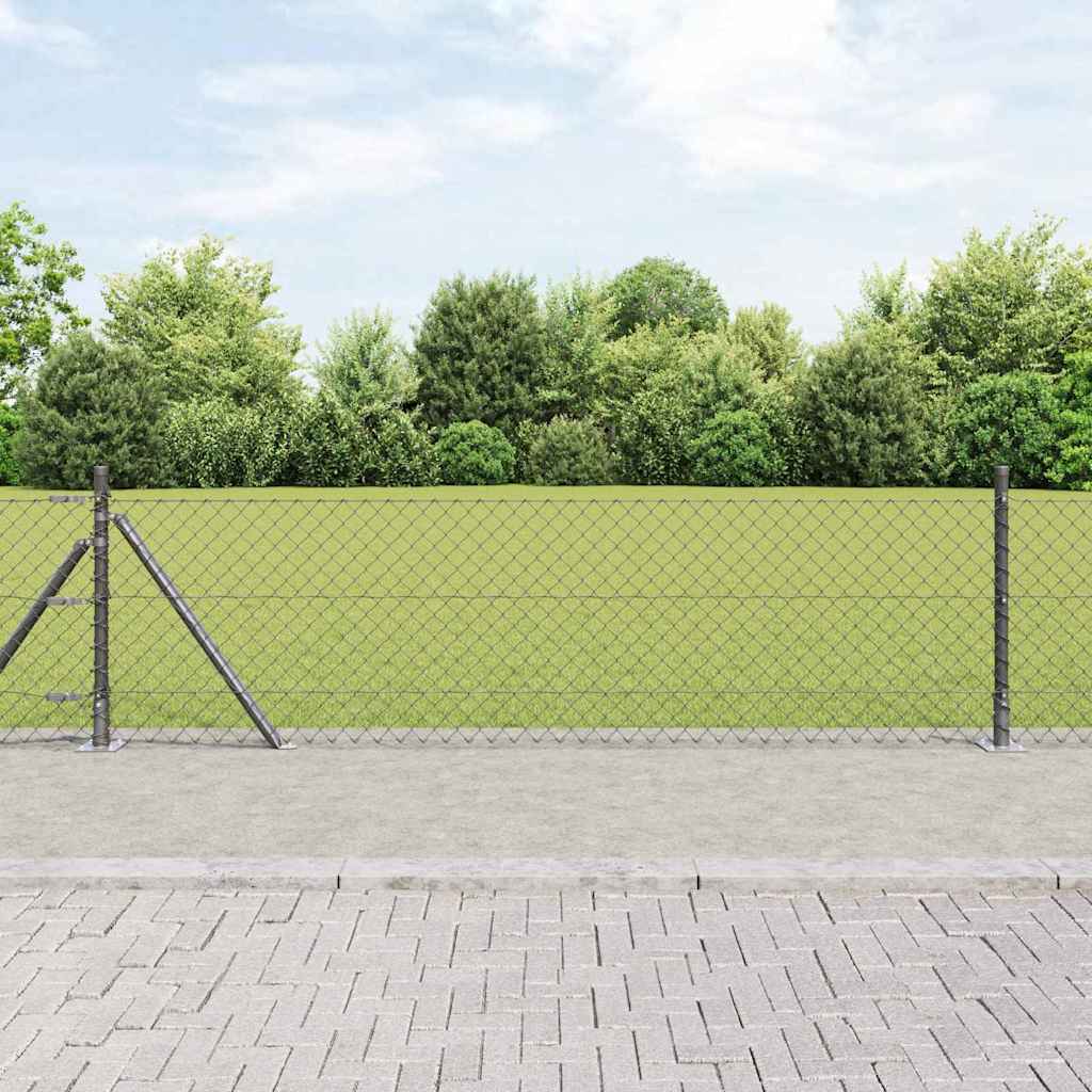Vidaxl Clôture En Maillons De Chaîne Avec Socle En Béton 25 X 0,4 M