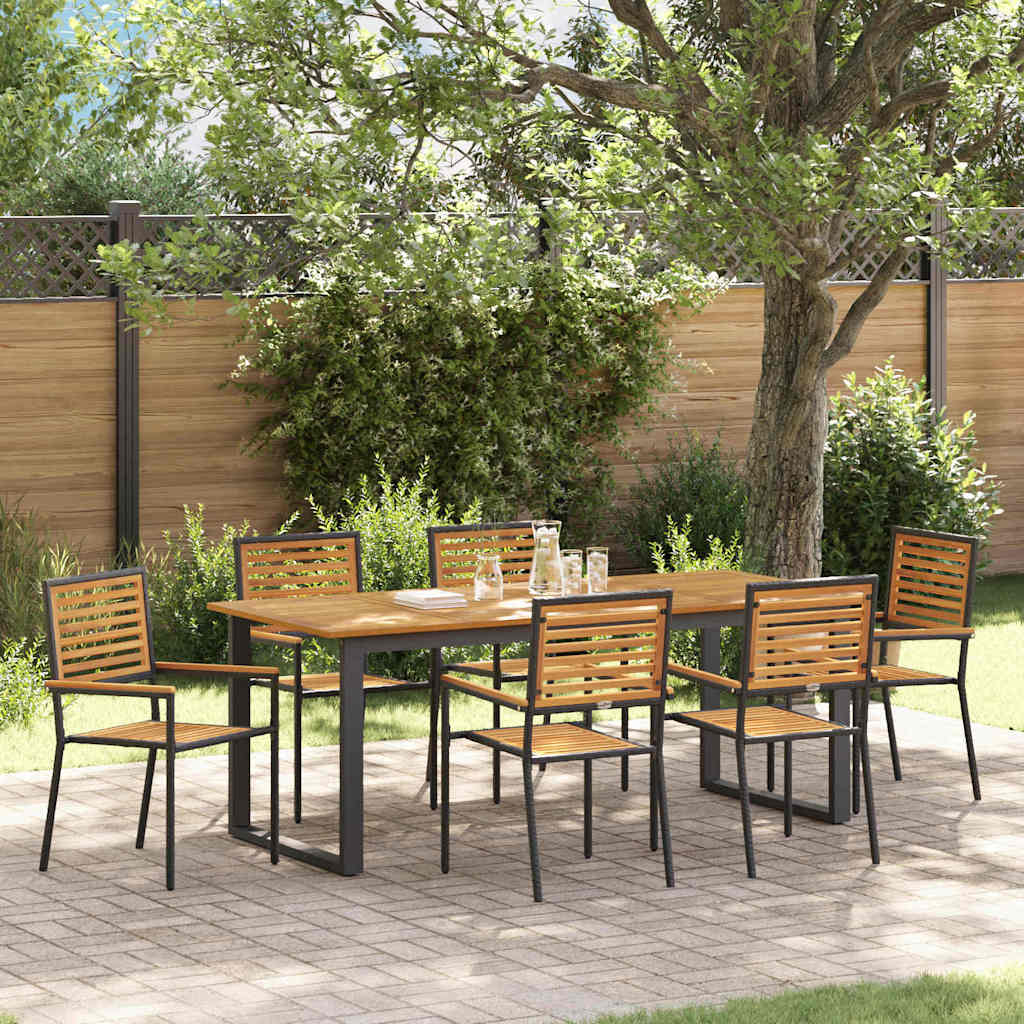 Vidaxl Ensemble De Salle À Manger Pour Jardin 7 Pcs Noir