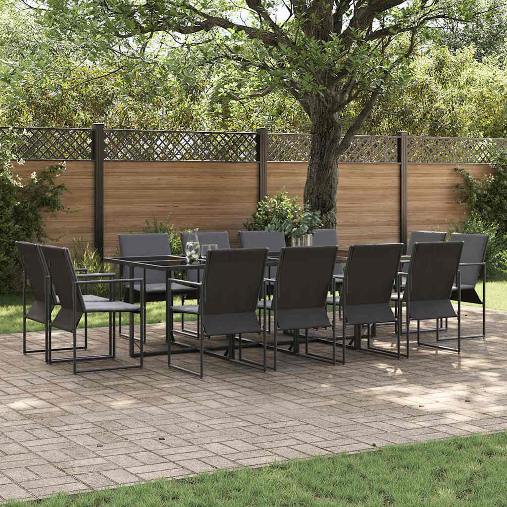 Vidaxl Ensemble De Salle À Manger Pour Jardin 13 Pcs Noir Acier