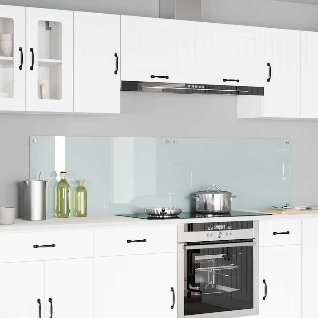 Vidaxl Crédence De Cuisine 2 Pcs Blanc 100 X 50 Cm Verre Trempé