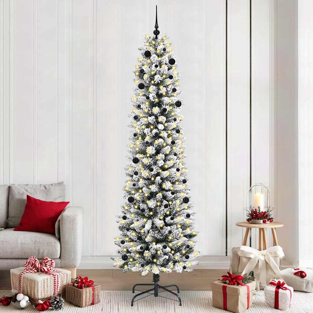 Vidaxl Sapin De Noël Artificiel Blanc 240 Cm Pvc, Métal Et Plastique
