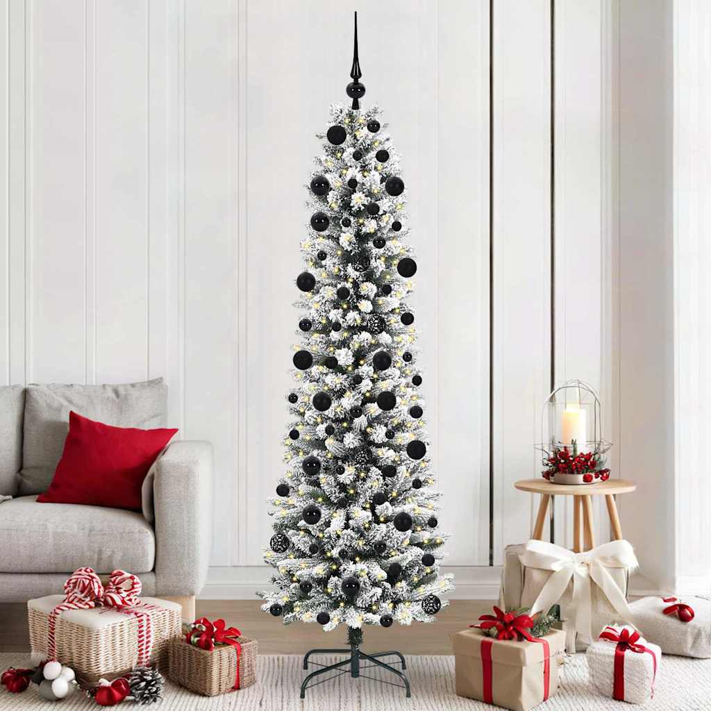 Vidaxl Sapin De Noël Artificiel Blanc 210 Cm Pvc, Métal Et Plastique