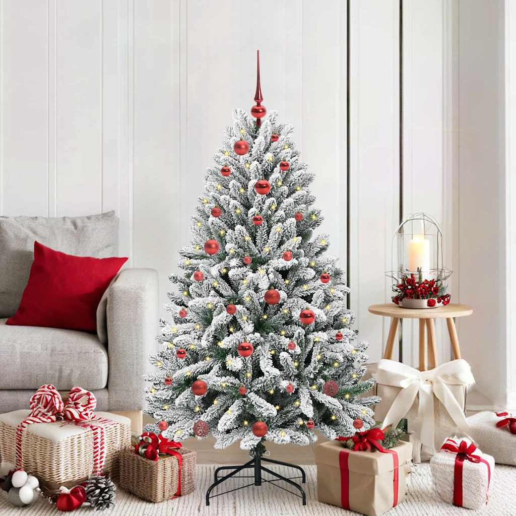 Vidaxl Sapin De Noël Artificiel Vert Et Blanc 150 Cm Pvc Et Métal