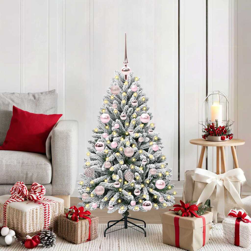 Vidaxl Sapin De Noël Artificiel Vert Et Blanc 120 Cm Pvc Et Métal