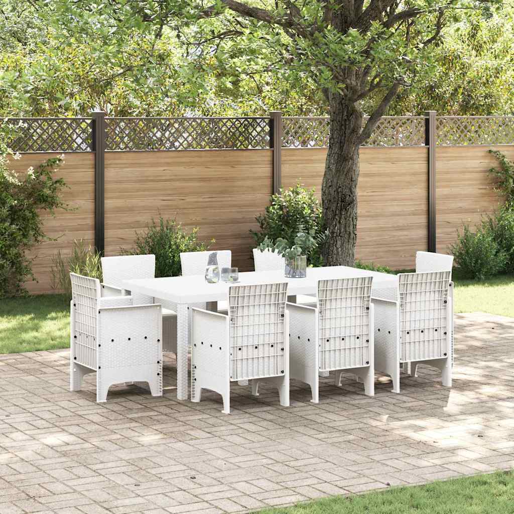 Vidaxl Ensemble De Salle À Manger Pour Jardin 9 Pcs Blanc