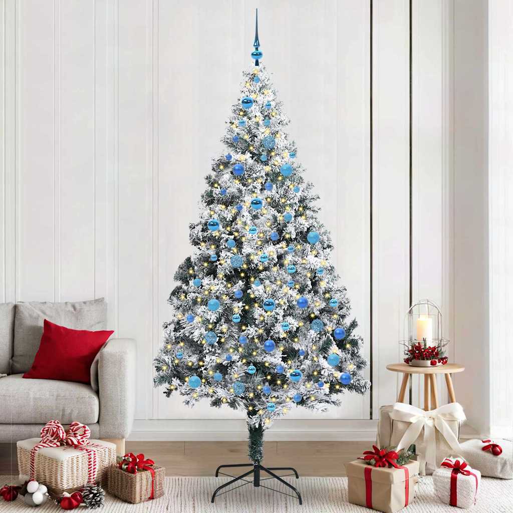 Vidaxl Sapin De Noël Artificiel Blanc 240 Cm Pvc, Acier Et Plastique