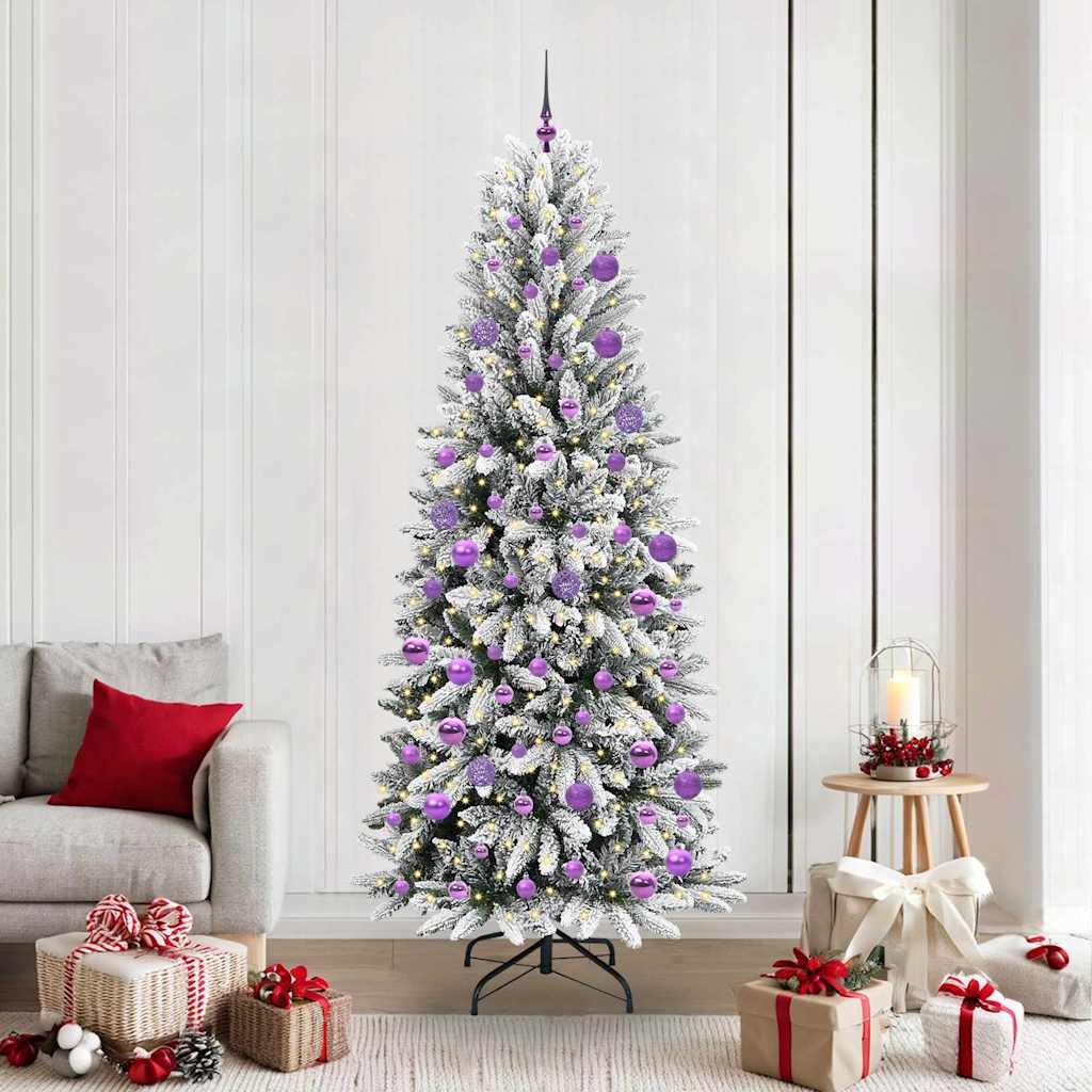 Vidaxl Sapin De Noël Artificiel Avec 300 Led Avec Support Blanc 210 Cm