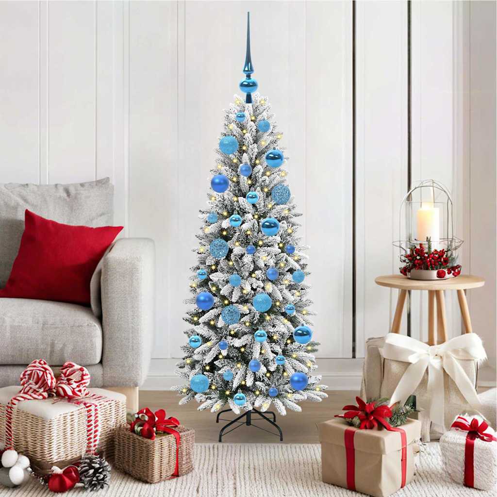 Vidaxl Sapin De Noël Artificiel Avec 150 Led Avec Support Blanc 120 Cm