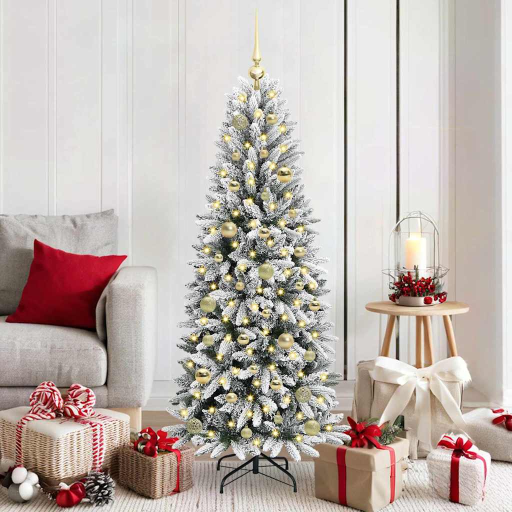 Vidaxl Sapin De Noël Artificiel Avec 150 Led Avec Support Blanc 150 Cm