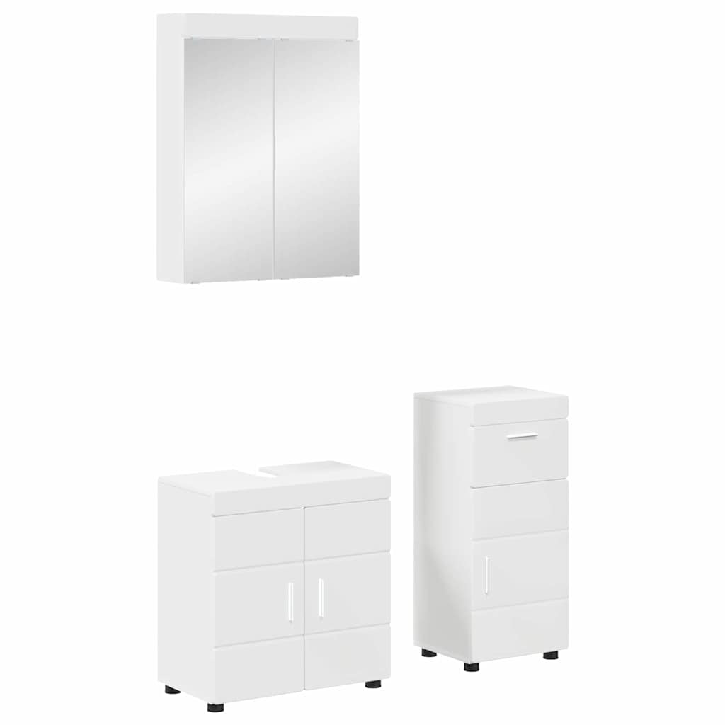 Vidaxl Ensemble De Mobilier De Salle De Bain Tulum 3 Pcs Blanc