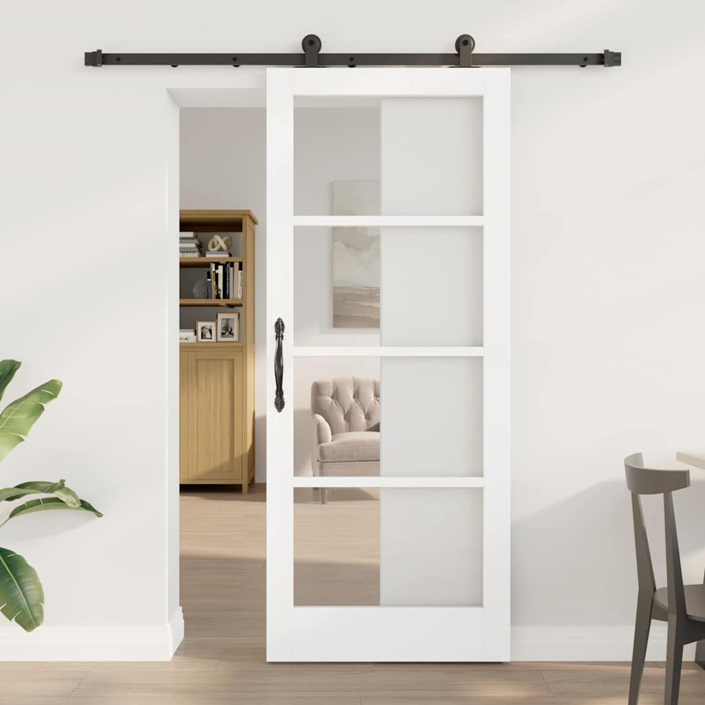 Vidaxl Porte Coulissante Orkdal Blanc Et Noir 83 X 202 Cm
