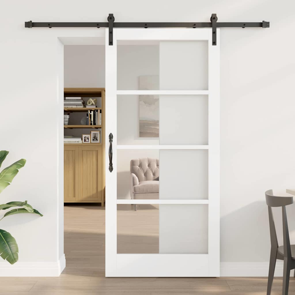 Vidaxl Porte Coulissante Orkdal Blanc Et Noir 93 X 202 Cm