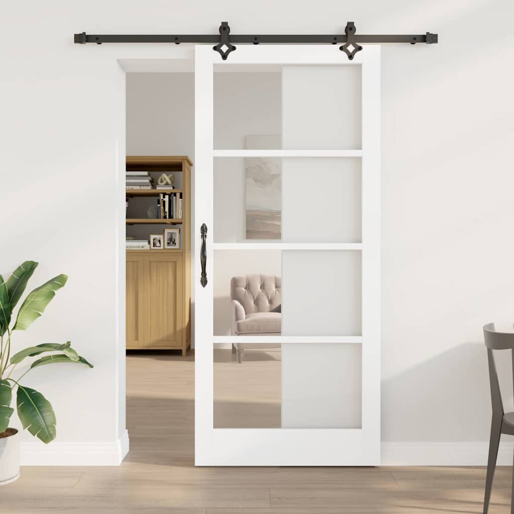 Vidaxl Porte Coulissante Orkdal Blanc Et Noir 93 X 211 Cm